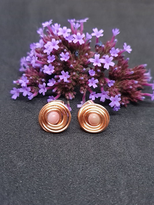 Copper studs with Tourmaline