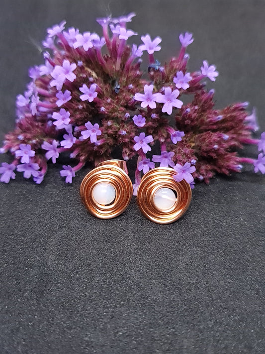 Copper studs with Opalite