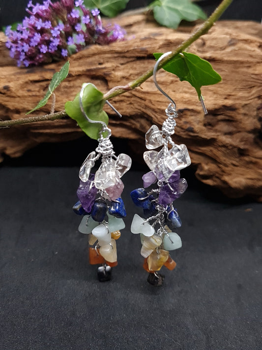 Aluminium long vines with Chakra stones