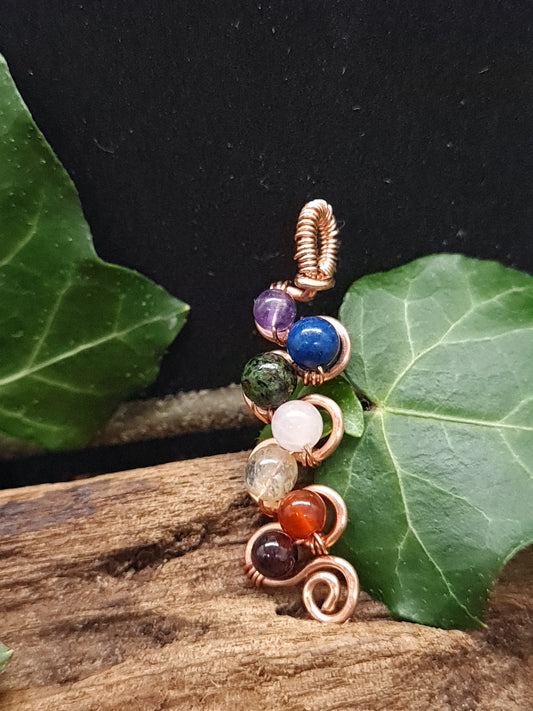 Copper pendant with Chakra stones